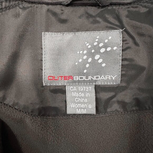 Fleece Lined Jacket Womans Size M Black and Grey Full Zip Hiking Outdoors - Picture 7 of 8